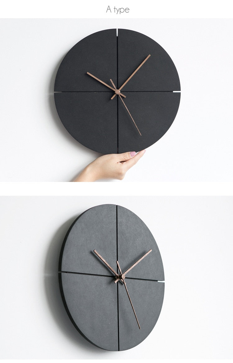 Nordic Minimalist Black Wall Clocks
