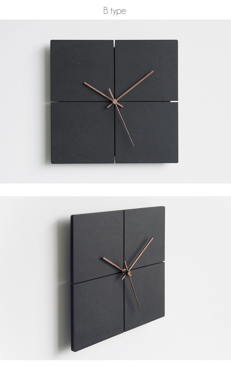 Nordic Minimalist Black Wall Clocks