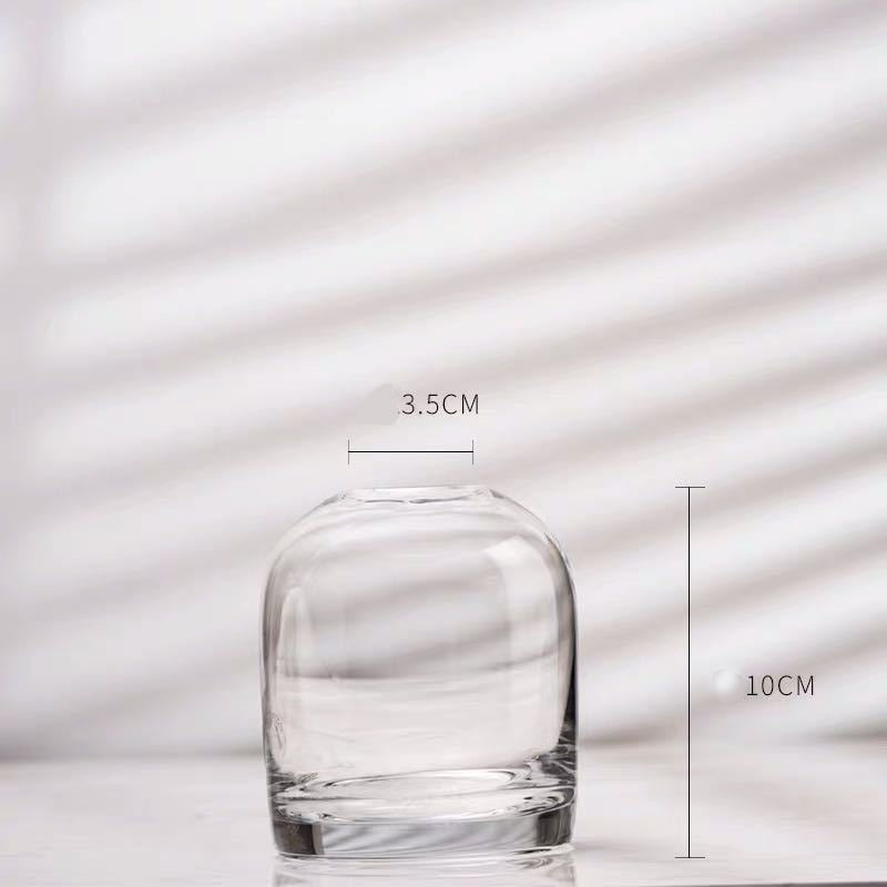 European Simple Vases Creative Transparent Colorful Glass Vase Living Room Tabletops Smallmouth Home Flower Vase Crafts Decor