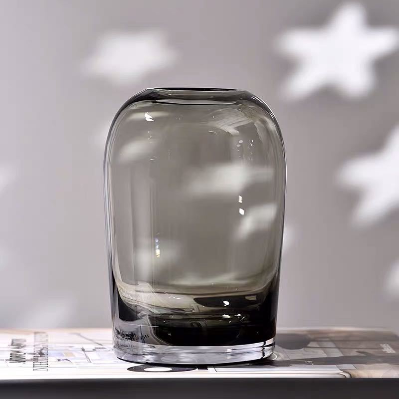 European Simple Vases Creative Transparent Colorful Glass Vase Living Room Tabletops Smallmouth Home Flower Vase Crafts Decor